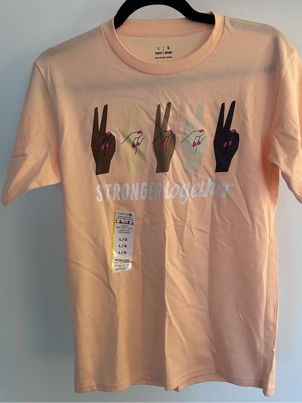 Peach "Stronger Together" Graphic Tee